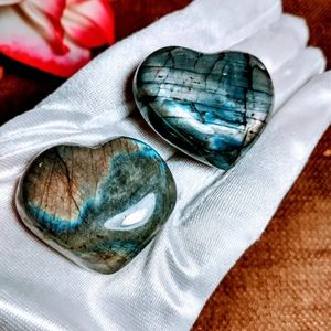 Labradorite Crystal Hearts
